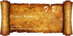 Tietz Róbert névjegykártya